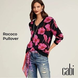 Cabi rococo pink floral sweater #4102 xl nwot